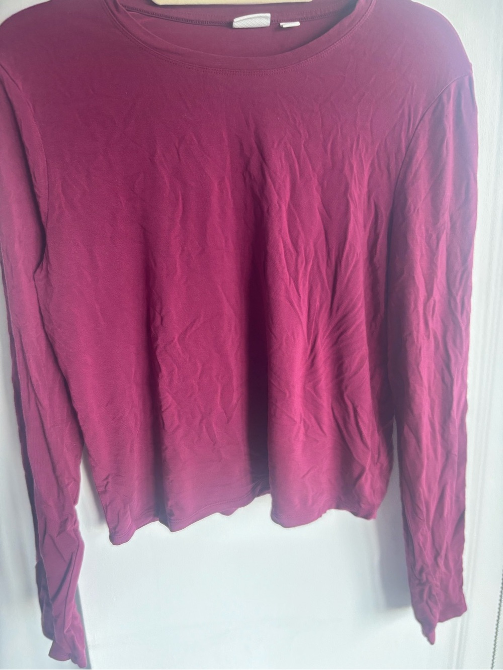 Aritzia Long-Sleeve Crewneck Top - Berry Plum